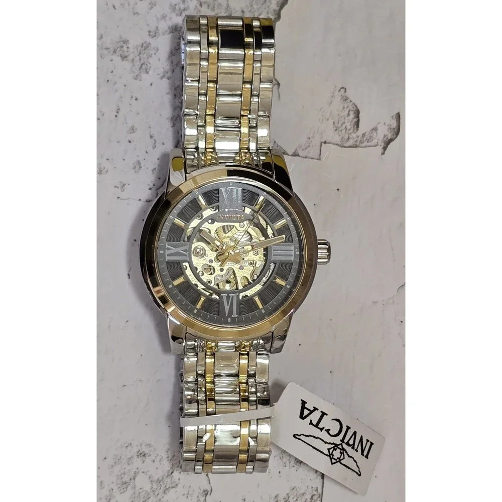 Invicta Objet D Art Automatic Men's Watch Skeleton Dial 41mm Gold Steel 69131